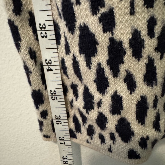 Ann Taylor Black and Cream Crew Neck Sweater with Animal Print - Picture 3 of 6